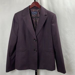 Evan Picone Eggplant Purple Blazer w two Front Buttons & Accent Pockets, Size 10